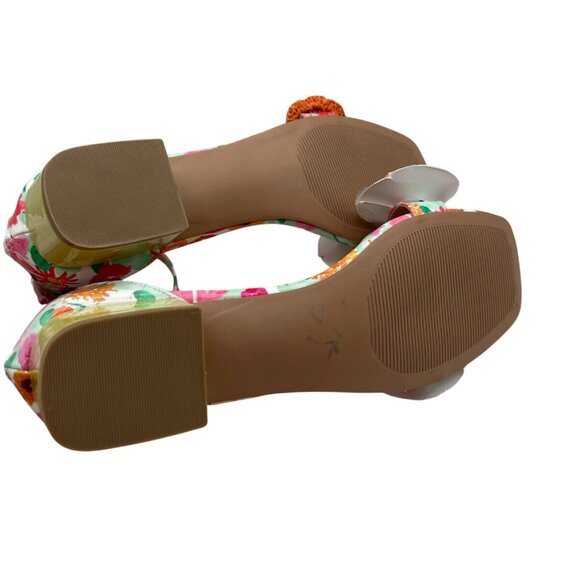 Betsey Johnson Size 9.5 Floral Embellished Fashon Ankle Strap Sandals - Picture 8 of 8